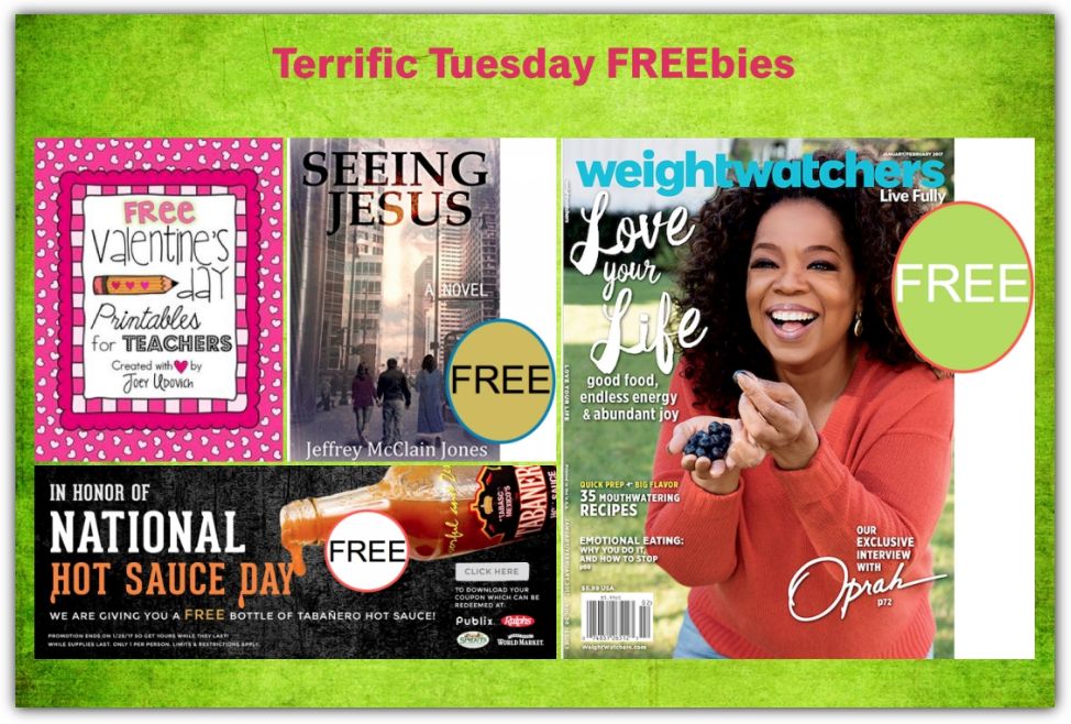 FOUR FREEbies: Annual Subscription to Weight Watchers Magazine, Seeing Jesus eBook, Tabanero Hot Sauce and Printable Valentine's Day Cards!