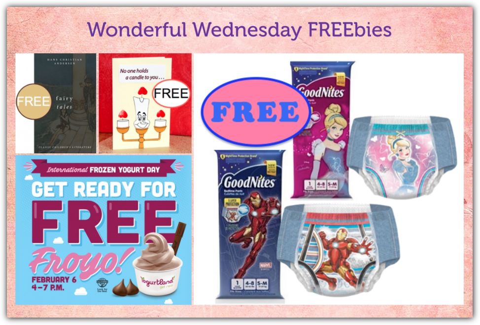 FOUR FREEbies:  GoodNites for Girls and Boys, Froyo at Yogurtland, Complete Fairy Tales of Hans Christian Andersen eBook and Printable Valentine's Day Card!
