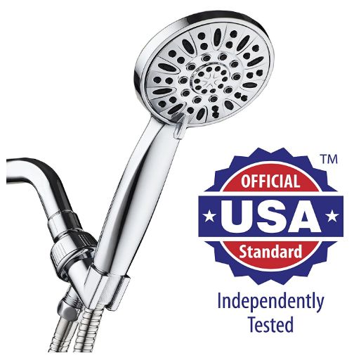 High Pressure Shower Head = Less Water Used