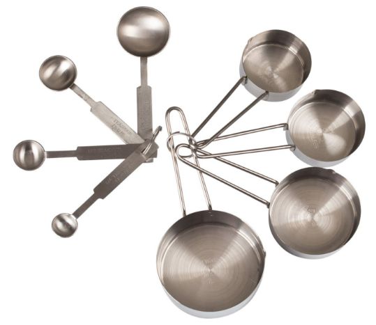 stainless steel measuring cups and spoons 1-13