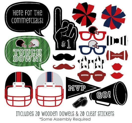 super bowl photo booth props 1-30
