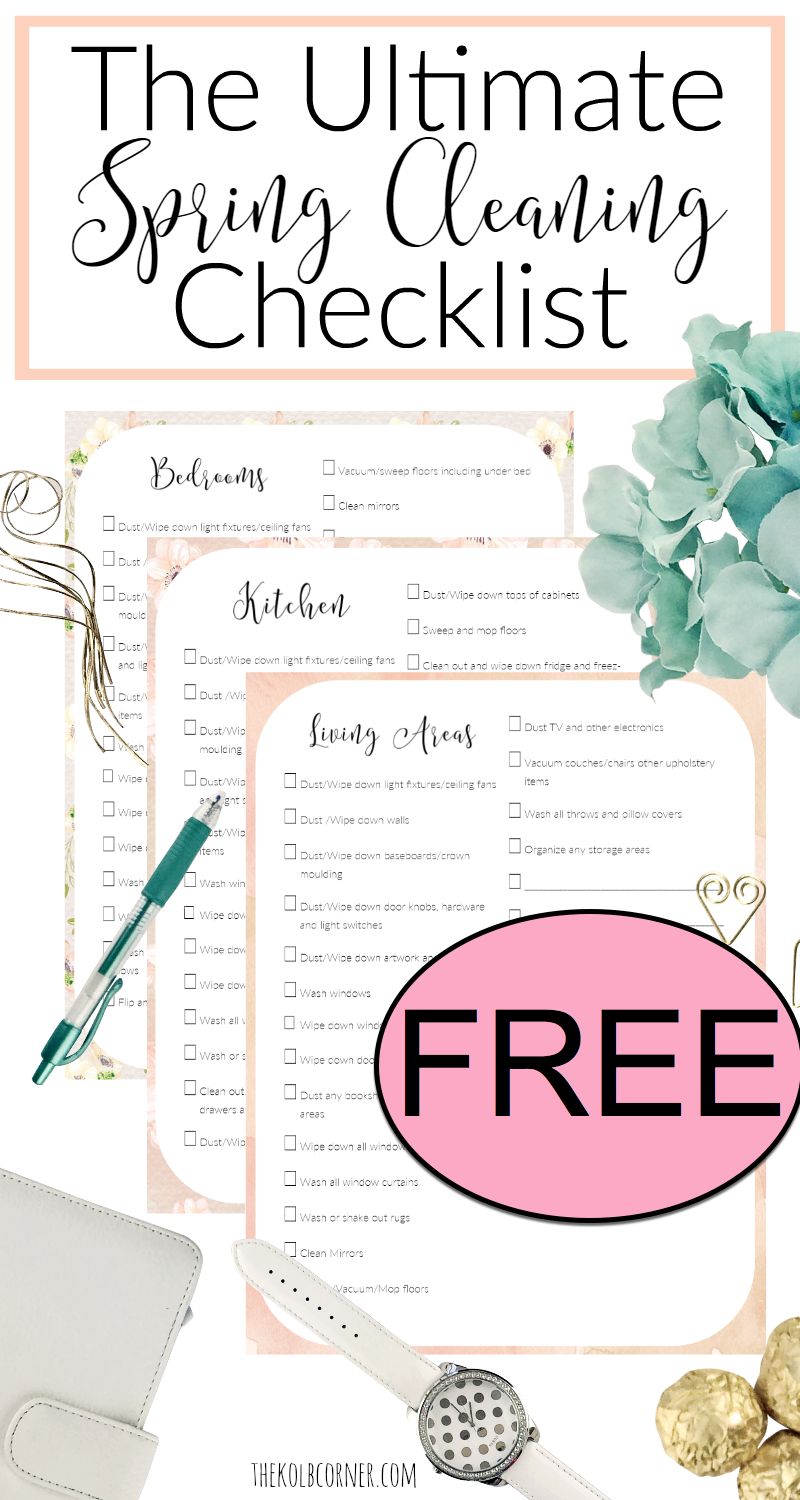 free spring cleaning checklist printable