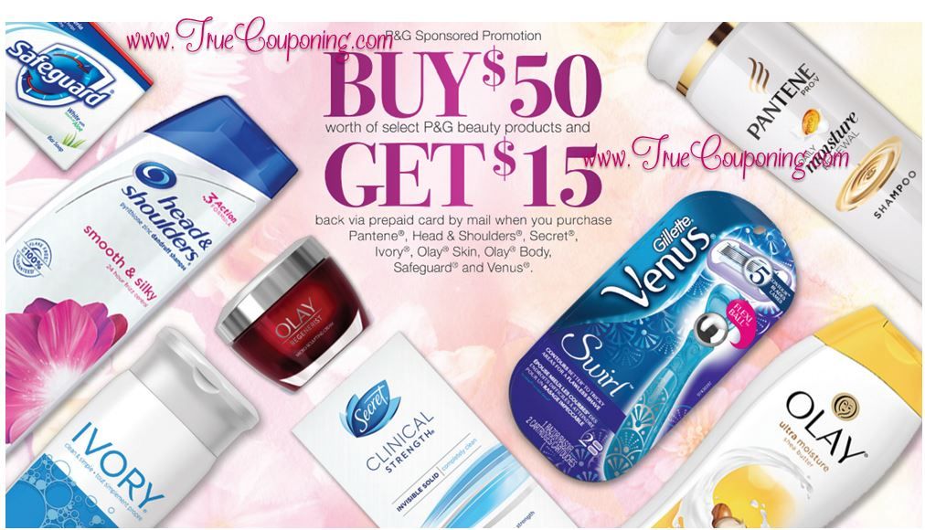 NEW 2017 P&G Spring Beauty Rebate! Get $15 Prepaid Card wyb $50 P&G Beauty Products! (Valid 2/26 – 4/30/17)