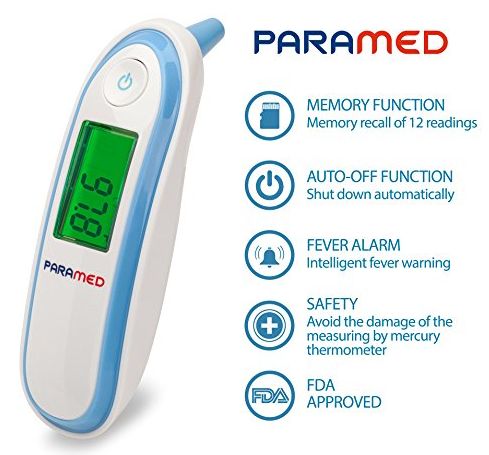 Great for Flu Season! Instant Read Digital Forehead and Ear Thermometer
