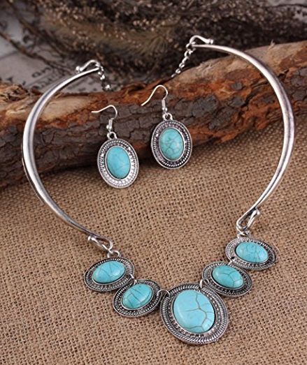 Turquoise Necklace & Earrings Set