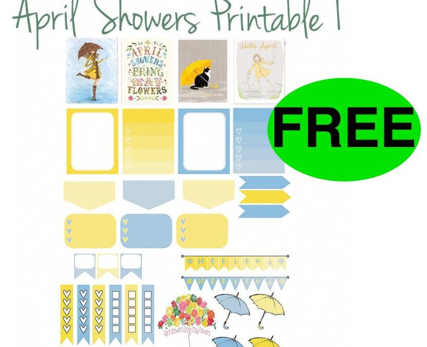 FREE April Showers Bring May Flowers Planner Stickers!