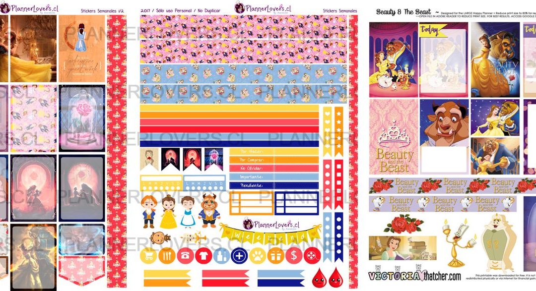 FREE Beauty and the Beast Planner Stickers Printable!
