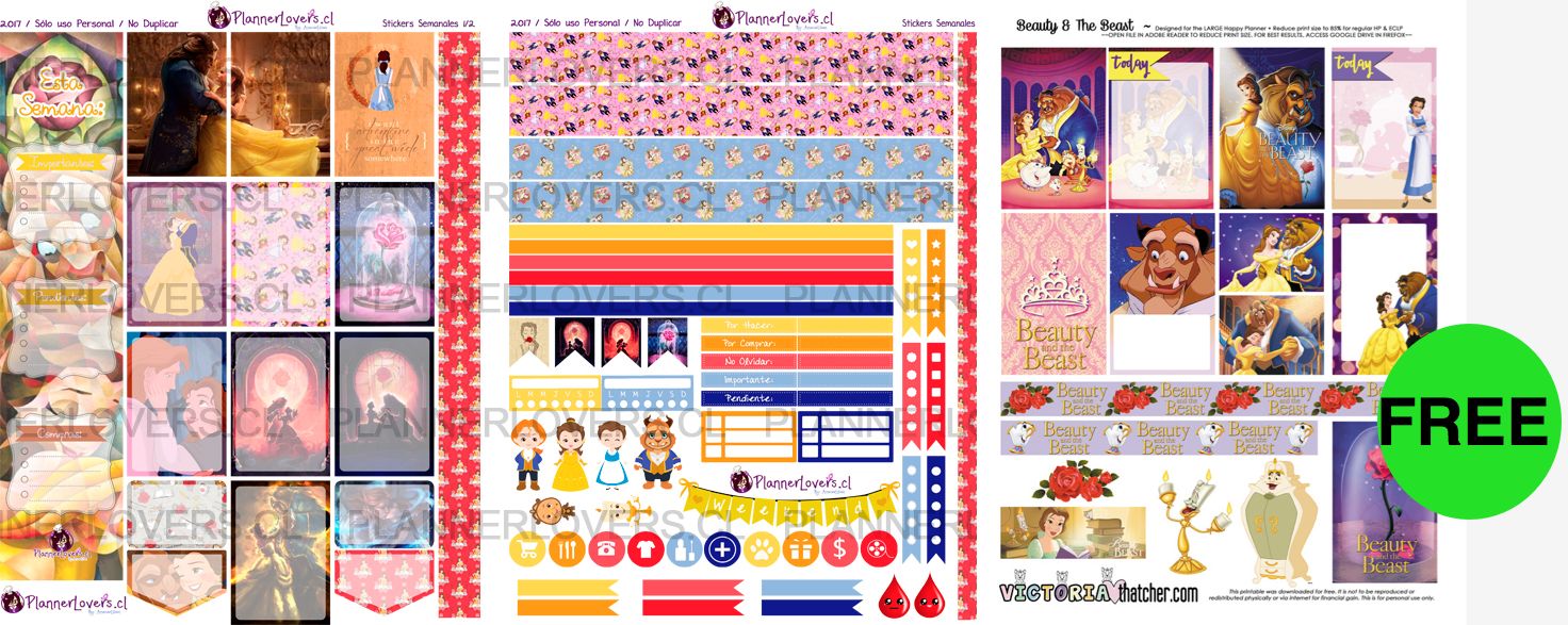 FREE Beauty and the Beast Planner Stickers Printable!