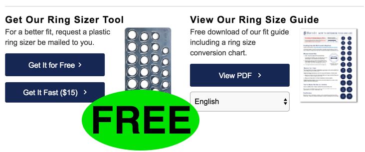 FREE Ring Sizer Tool Plus FREE Fit Guide!