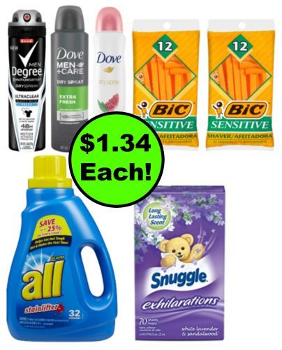 RIGHT NOW Get Over $30 in Dove, Degree or Axe Personal Care, BIC Razors & All or Snuggle Laundry Care For Only $9.36 TOTAL at Walgreens! {SEVEN (7) Items!}