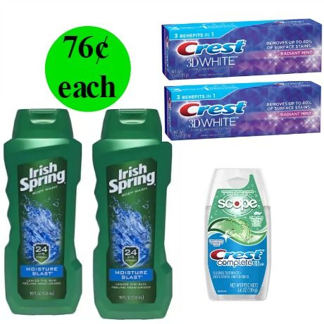 Don't Miss the $24 Worth of Irish Spring Body Wash & Crest Toothpaste You Get This Week at Walgreens for Only $3.78!