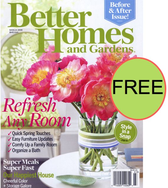 FREE Annual Subscription to Better Homes & Gardens Magazine! {41 Value}