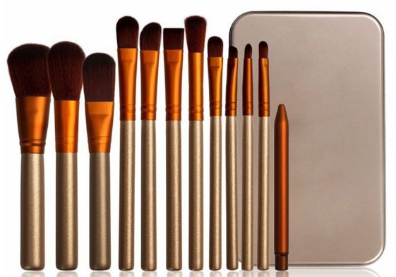 12 Piece Makeup Brush Set with Storage Box