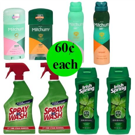 For $4.79 TOTAL, Get TWO (2!) Mitchum Dry Sprays, TWO (2!) Mitchum Solids, TWO (2!) Spray 'N Wash & TWO (2!) Irish Spring Body Washes This Week at Walgreens!