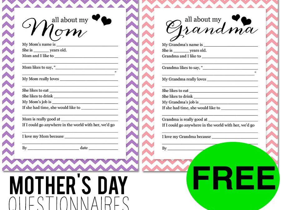 FREE Mother's Day Questionnaire!