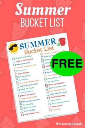 Free Family Summer Bucket List Printable