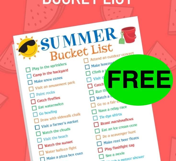 FREE Family Summer Bucket List Printable!