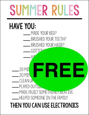 FREE Summer Rules Printable!