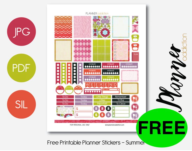 FREE Summer Planner Sticker Printables!