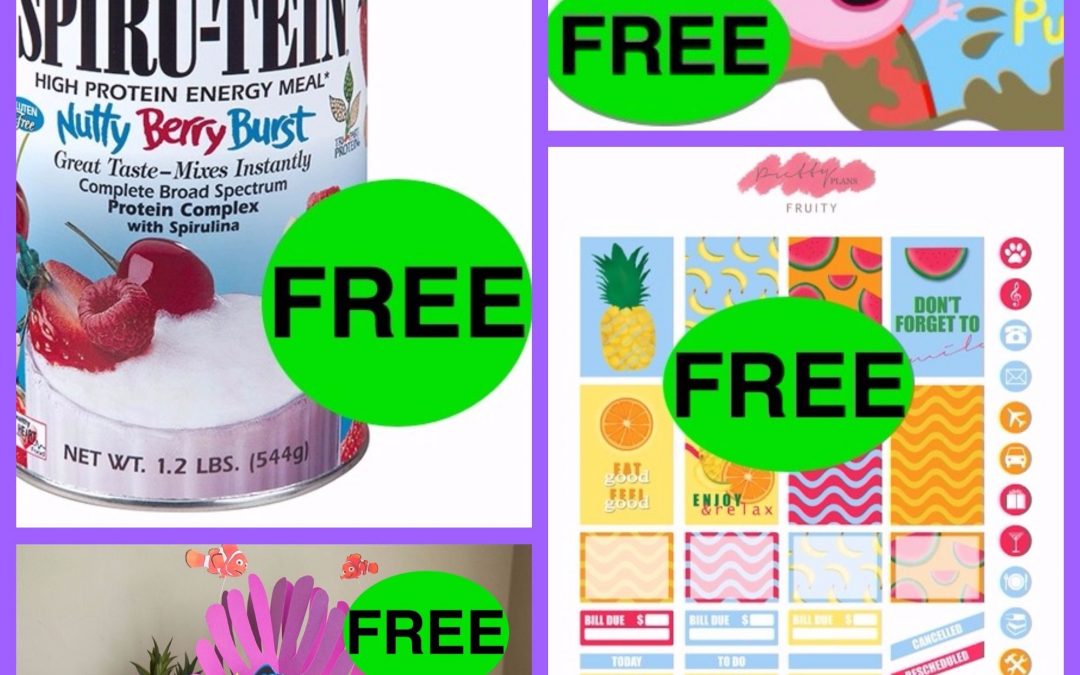 FOUR (4) FREEbies: Summer Fruity Planner Printable Stickers, Nutty Burst Spiru-Tein Shake, Printable Sea Anemone for Nemo Craft and Peppa Pig Welcome Gift AND Birthday Pack!