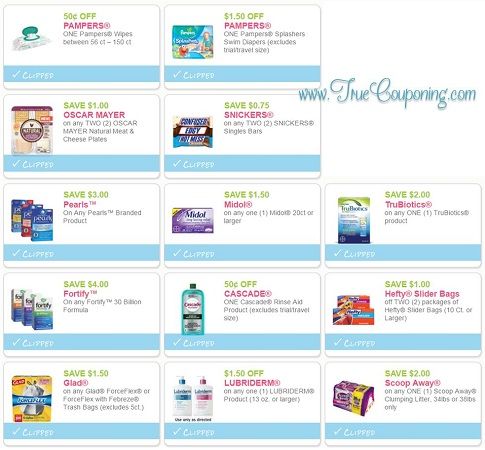 Fourteen (14!) **NEW** Coupons! Save $20.25 Off Pampers, Hefty, Snickers, Glad & More!