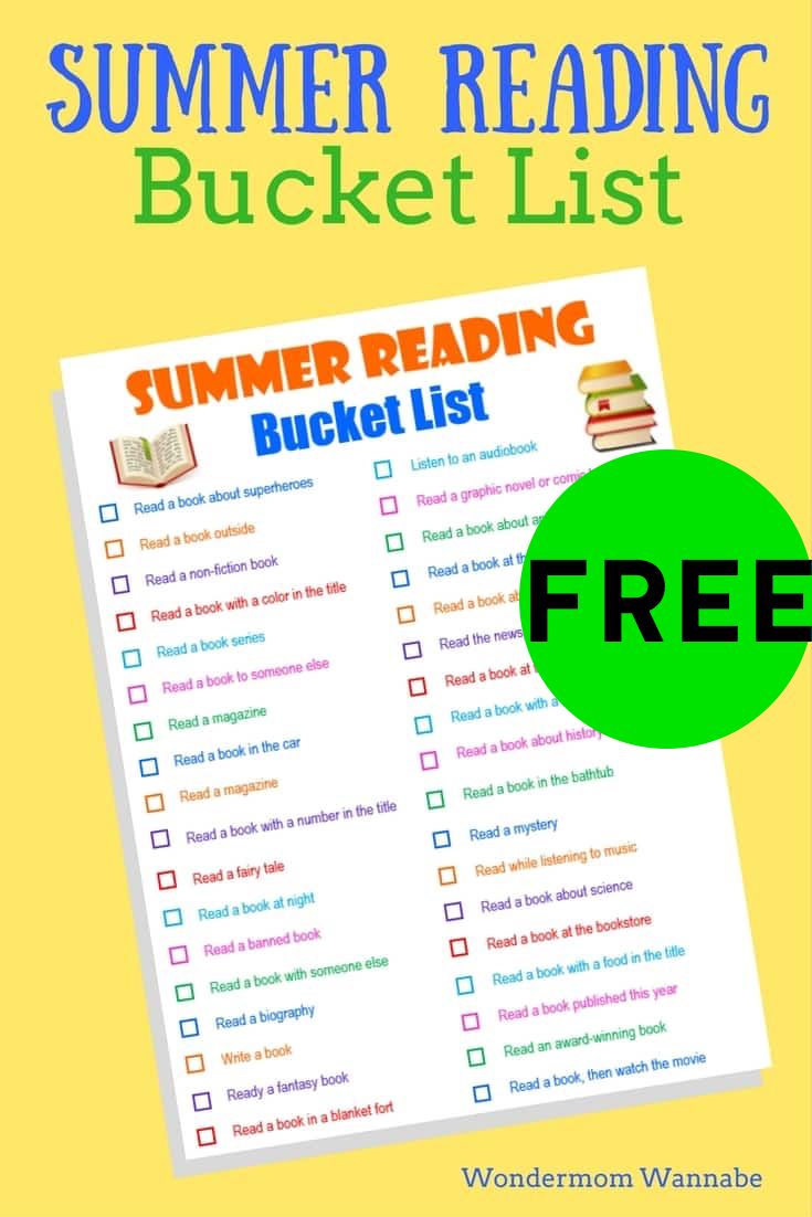 FREE Summer Reading Bucket List!
