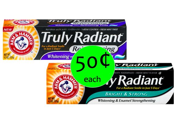 (**Update: NLA**)Whiten Your Smile with Arm & Hammer Truly Radiant Toothpaste Only 50¢ Each at Publix! ~ Right Now!