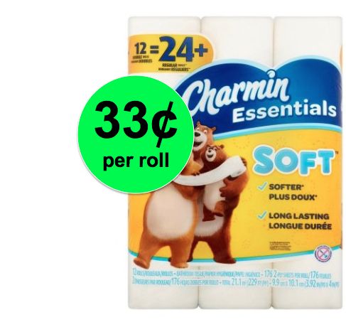 Stock Up Time! Pick Up TWELVE (12!) Rolls of Charmin Essentials Toilet Paper Just 33¢ per Double Roll at Walmart! ~ Right Now!