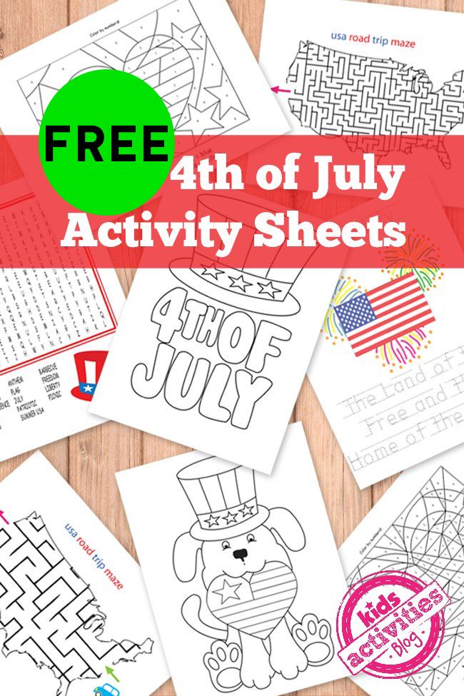 FREE 4th of July Kids Activity Printables!
