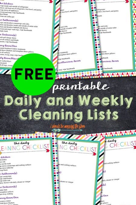 FREE Daily and Weekly Cleaning Checklist!