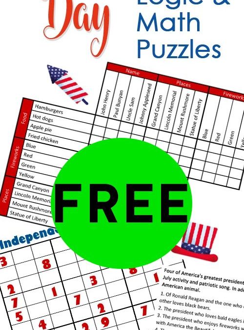 FREE Independence Day Logic and Math Puzzle Printables!