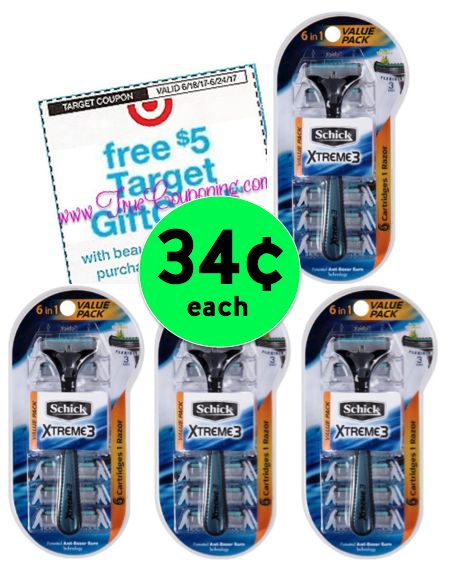 (**Updated: NLA**) Pick Up FOUR (4!) Schick Xtreme3 Value Packs ONLY $0.34 Each  at Target! ~ Ends Saturday!