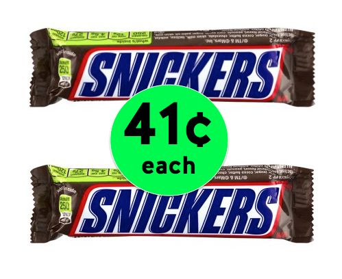 Cheap Chocolate Break! Get TWO (2!) Snickers Candy Bars For ONLY 41¢ Each at Walmart! ~Happening Now!