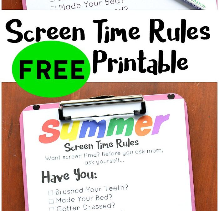 FREE Summer Screen Time Rules Printable!