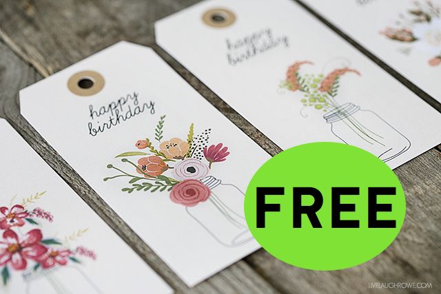 FREE Floral Printable Birthday Gift Tags!