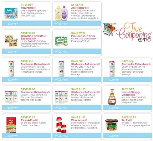 Thirty-Six (36!) **NEW** Coupons! Print NOW for Savings on J&J Baby Care, Starbucks, SC Johnson Cleaners & More!