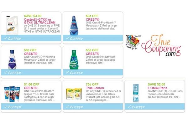 SEVEN (7!) **NEW** Coupons for Crest, Motor Oil, L'Oreal & More! ~ Print Now!