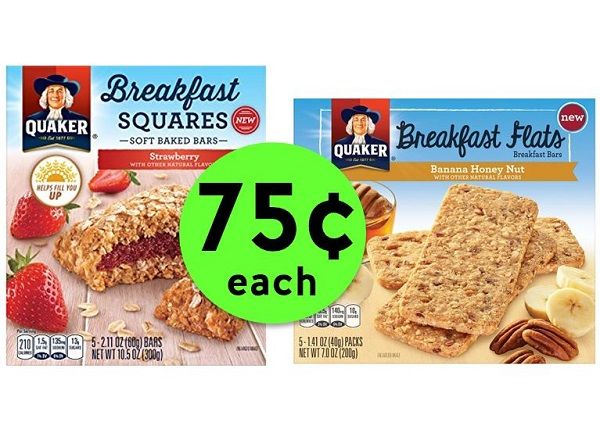 Nab 75¢ Quaker Breakfast Flats & Breakfast Squares {After Rebate} at Publix! ~ Ends Tonight!