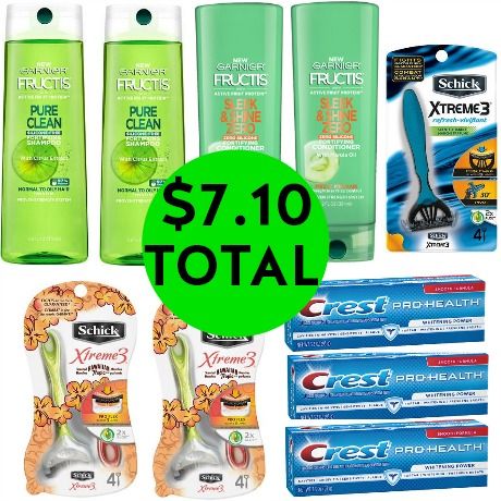 For $7.10 TOTAL, Get (3) Schick Xtreme Razors Packs, (4) Garnier Hair Care, & (3) Crest Pro-Health Toothpastes This Week at Walgreens!