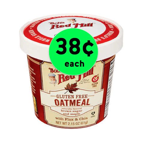 CHEAP Breakfast with Bob's Red Mill Oatmeal Cups Only 38¢ Each Right Now at Walmart!