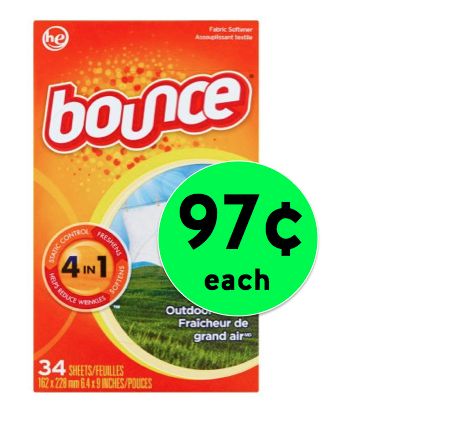 Make Your Laundry Smell Marvelous with Bounce Dryer Sheets Only 97¢ Each Right Now at Walmart!