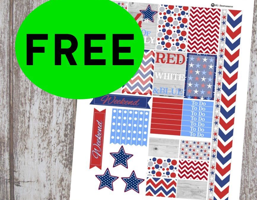 FREE 4th of July Printable Planner Stickers!