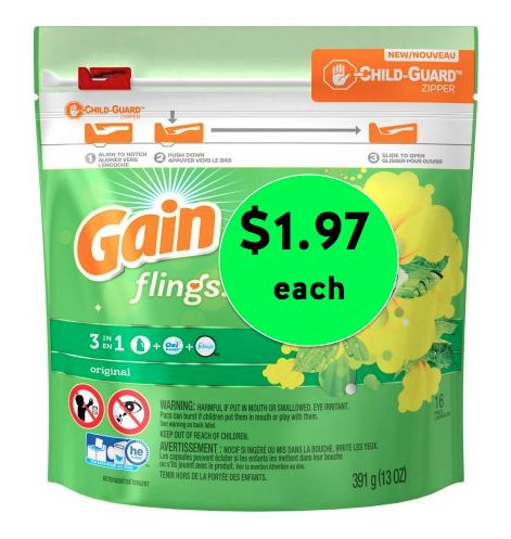 HOT LAUNDRY DEAL! Gain Flings ONLY $1.97 Each at Walmart! ~ Going on NOW!