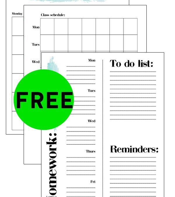 FREE Printable Student Planner!