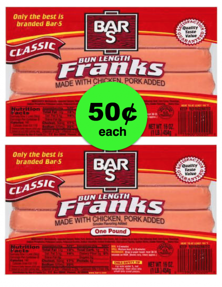 Hot Diggity Dog! Bar-S Franks 1-Pound Packs Are Just 50¢ at Publix! ~ Happening Right Now!