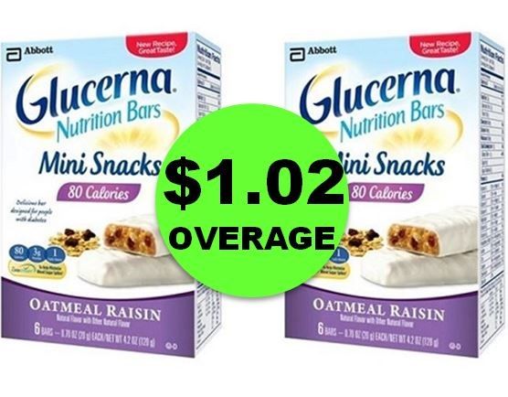 Don’t Miss Out on TWO (2!) FREE Plus $1.02 OVERAGE on Glucerna Mini Snack Bars at CVS! ~ Ends Saturday!