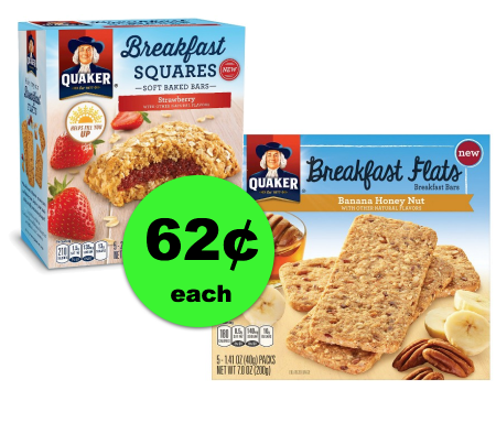 Breakfast on the GO! Get Quaker Breakfast Flats or Squares For ONLY 62¢ Each at Publix ~ Ends Tues/Weds!
