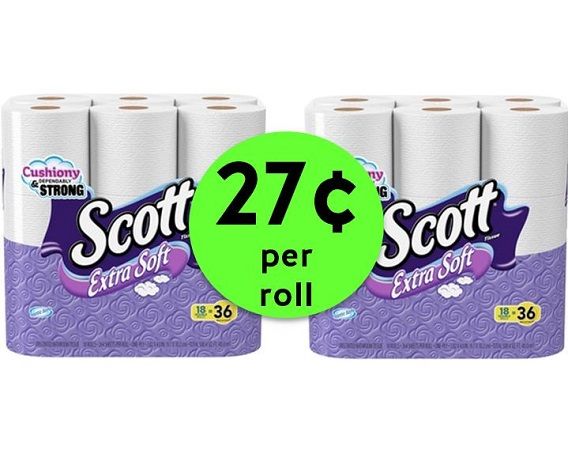 Unwrap Scott Bath Tissue 18 Packs ONLY 27¢ Per Roll at CVS! ~ Ad Ends Today!