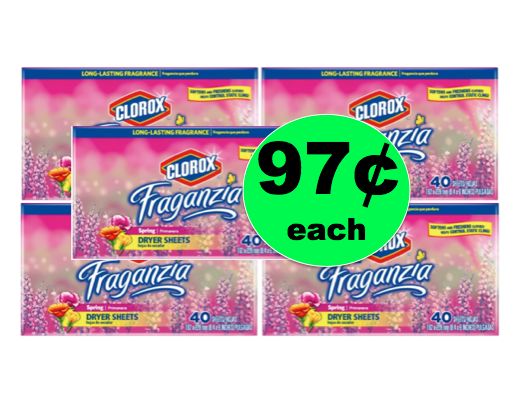 Make Your Laundry Smell Fantastic with 97¢ Clorox Fraganzia Dryer Sheets ~ Ends Saturday!