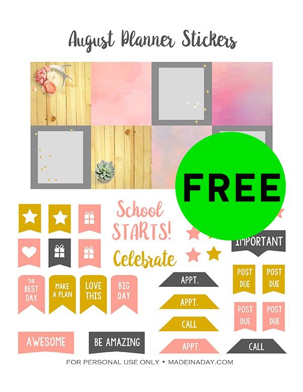 FREE August Printable Planner Stickers!